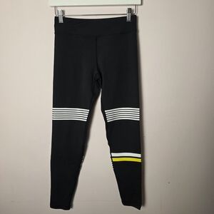 Lilybod SoulCycle Leggings Black Striped High Rise Athletic Pants Small